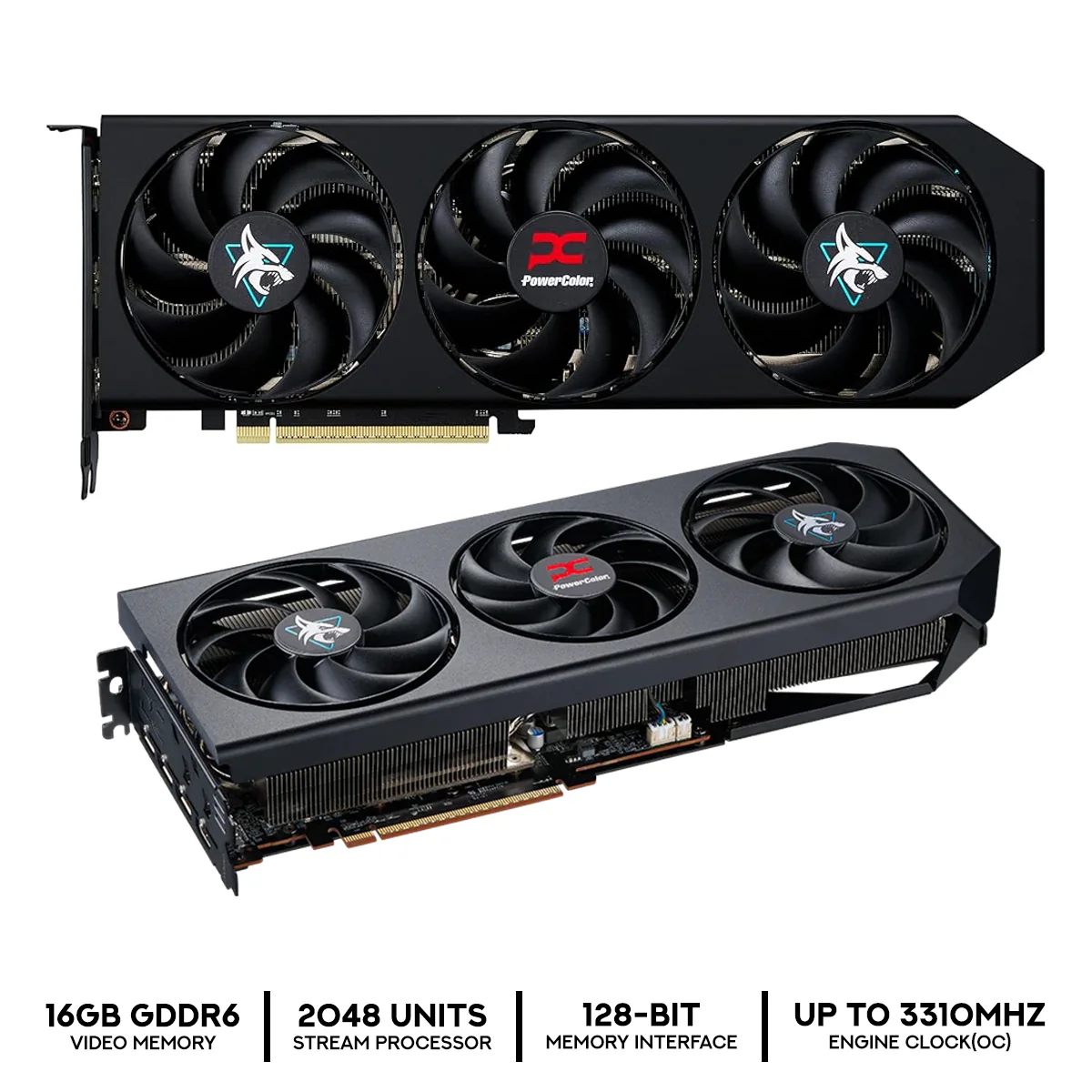 PowerColor Hellhound AMD Radeon RX 9060 XT 16GB GDDR6 Graphics Card (RX9060XT 16G-L/OC) - Image 2