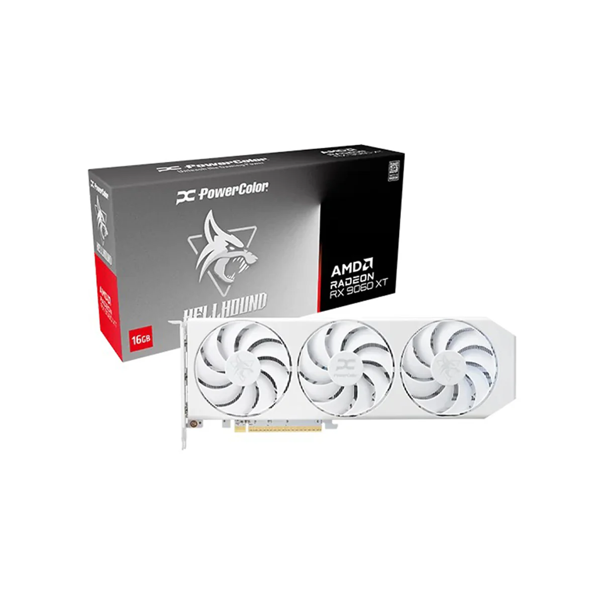 PowerColor Hellhound AMD Radeon RX 9060 XT 16GB GDDR6 Graphics Card (Spectral White) (RX9060XT 16G-L/OC/WHITE) - Image 9