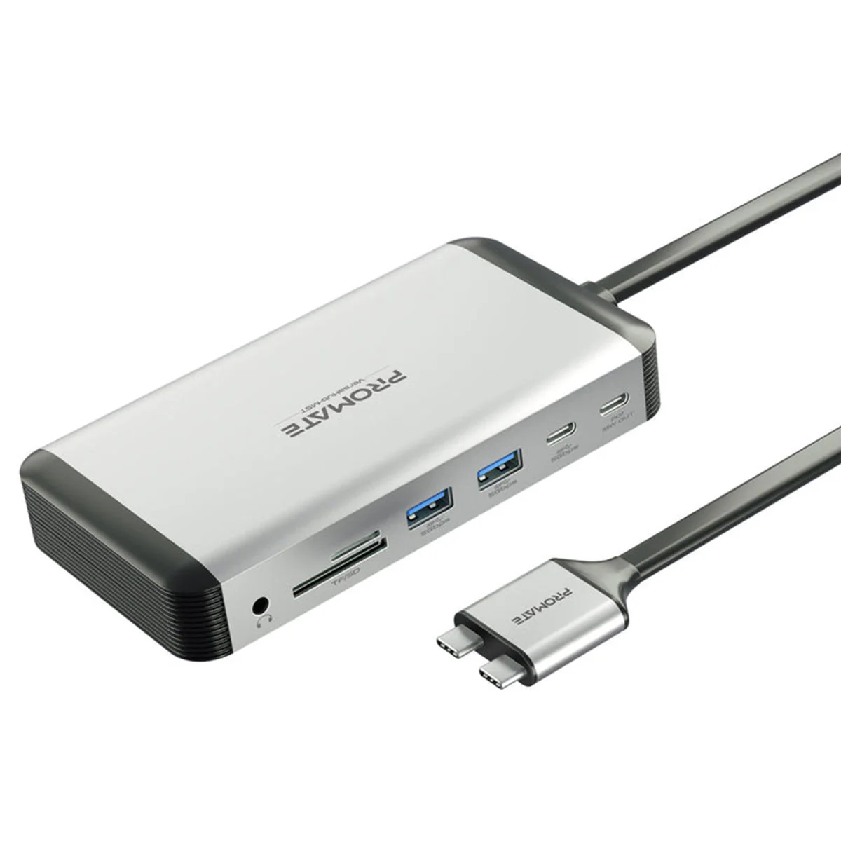 Promate Versahub-MST 13-In-1 Macbook Docking Station With 150W Power Adapter & 4K 60Hz MST Dual Display