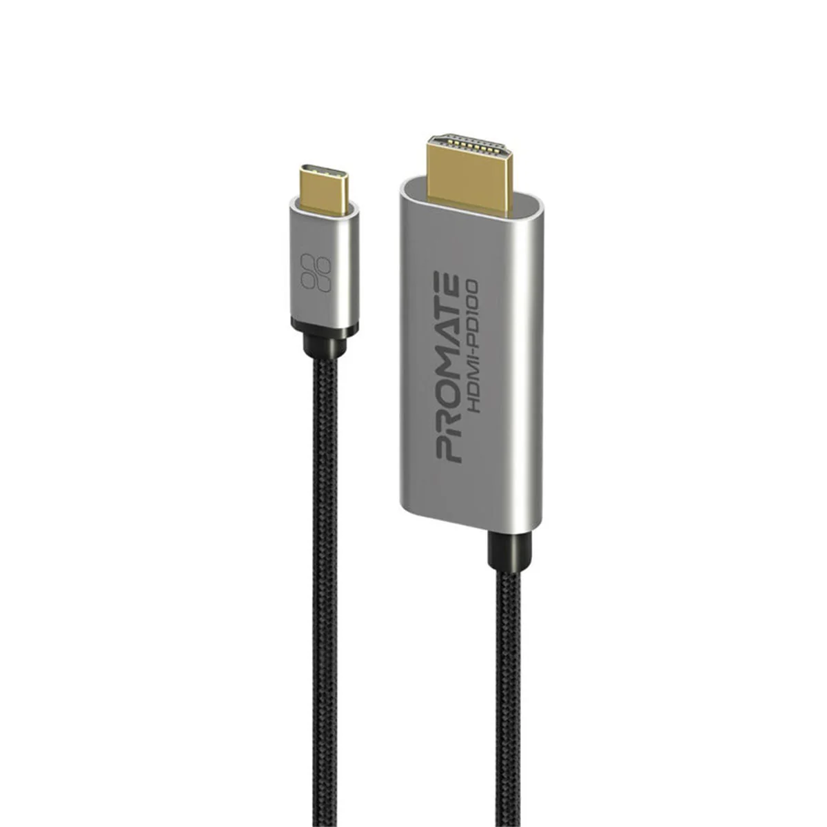 Promate HDMI-PD100 4K Crystal Clarity USB-C To HDMI Cable 4K Ultra HD 100W Power