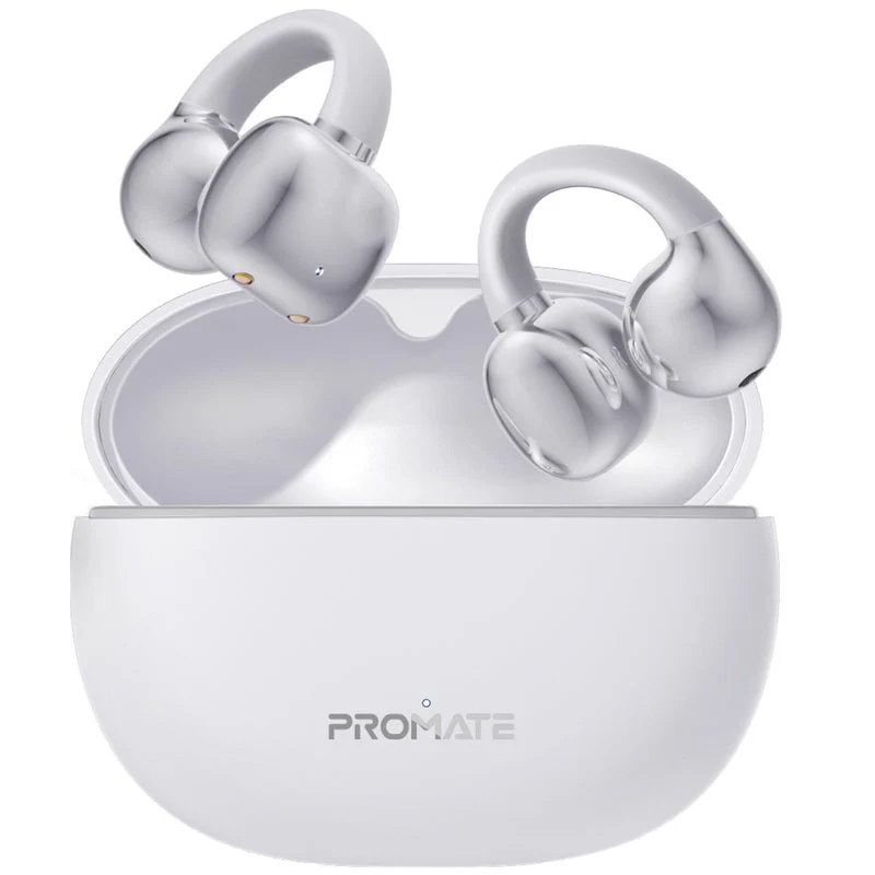 Promate AirClip AudioFit Open Ear Clip On TWS Earbuds With IntelliTouch (Black, Purple, White) - Image 14