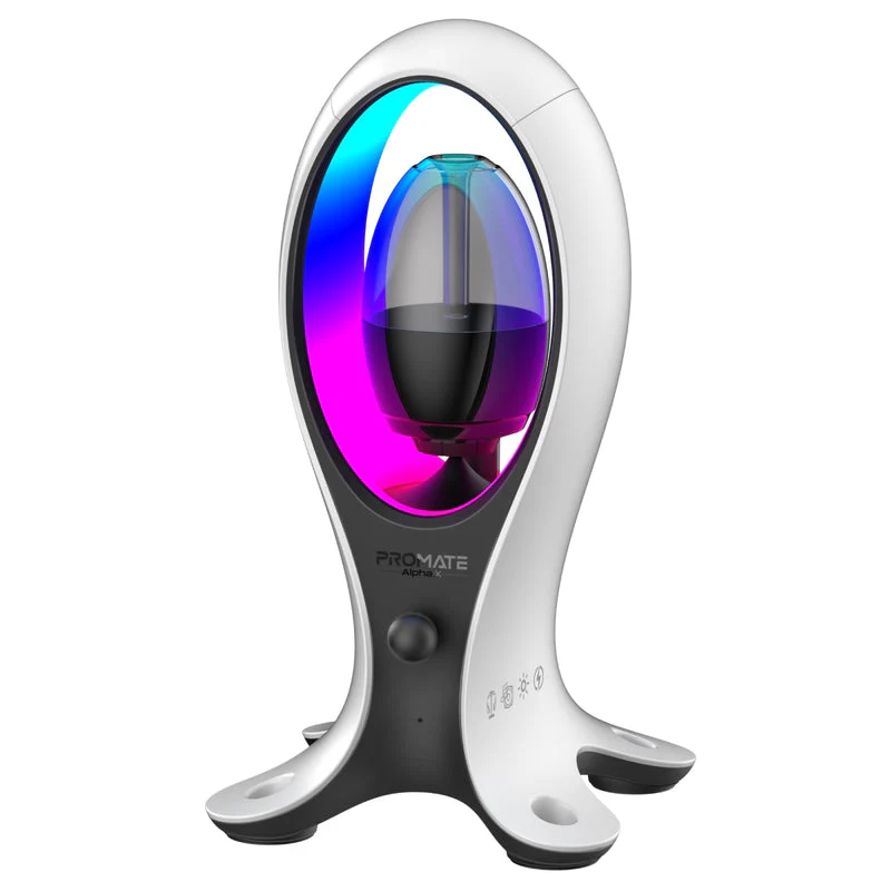 Promate Alpha-X Dynamic High Fidelity Dual Mode RGB Speaker With Headphone Stand & USB Hub - Image 2