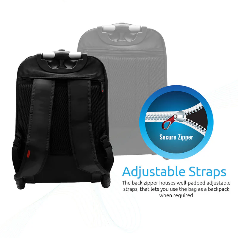 Promate Bizpak-TR High Volume Heavy Duty Trolley Bag for Laptops up to 15.6" w/ Multiple Storage (Black) - Image 3