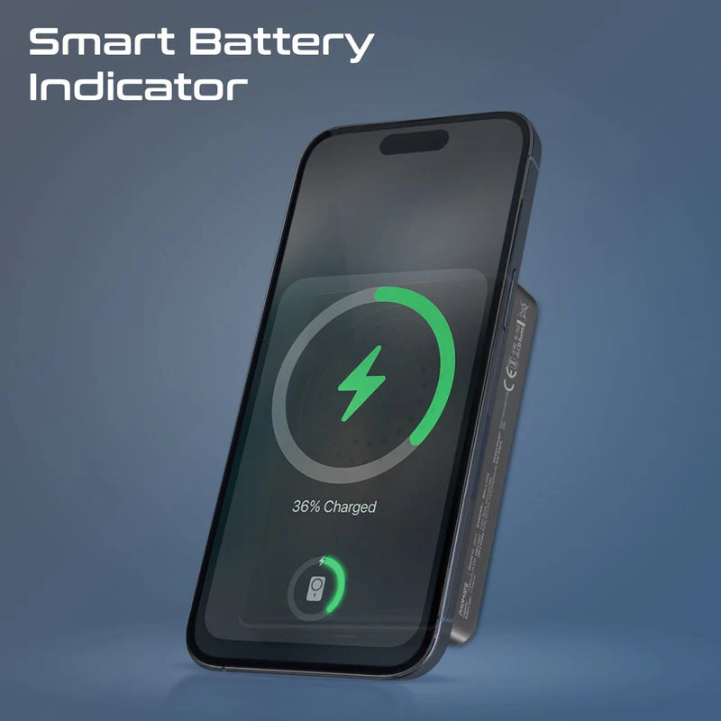 Promate Blade-10 Ultra-Compact Aluminum Crafted MagSafe Compatible Wireless Charging PowerBank (Black, Blue) - Image 6