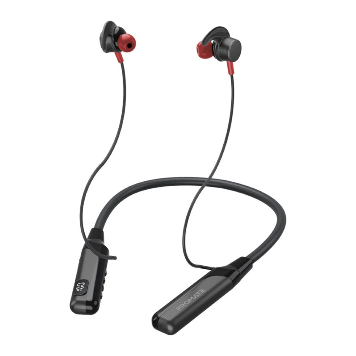 Promate Blend High-Definition Dynamic Wireless Neckband Earphones with TF Card Slot (Black) - Image 2