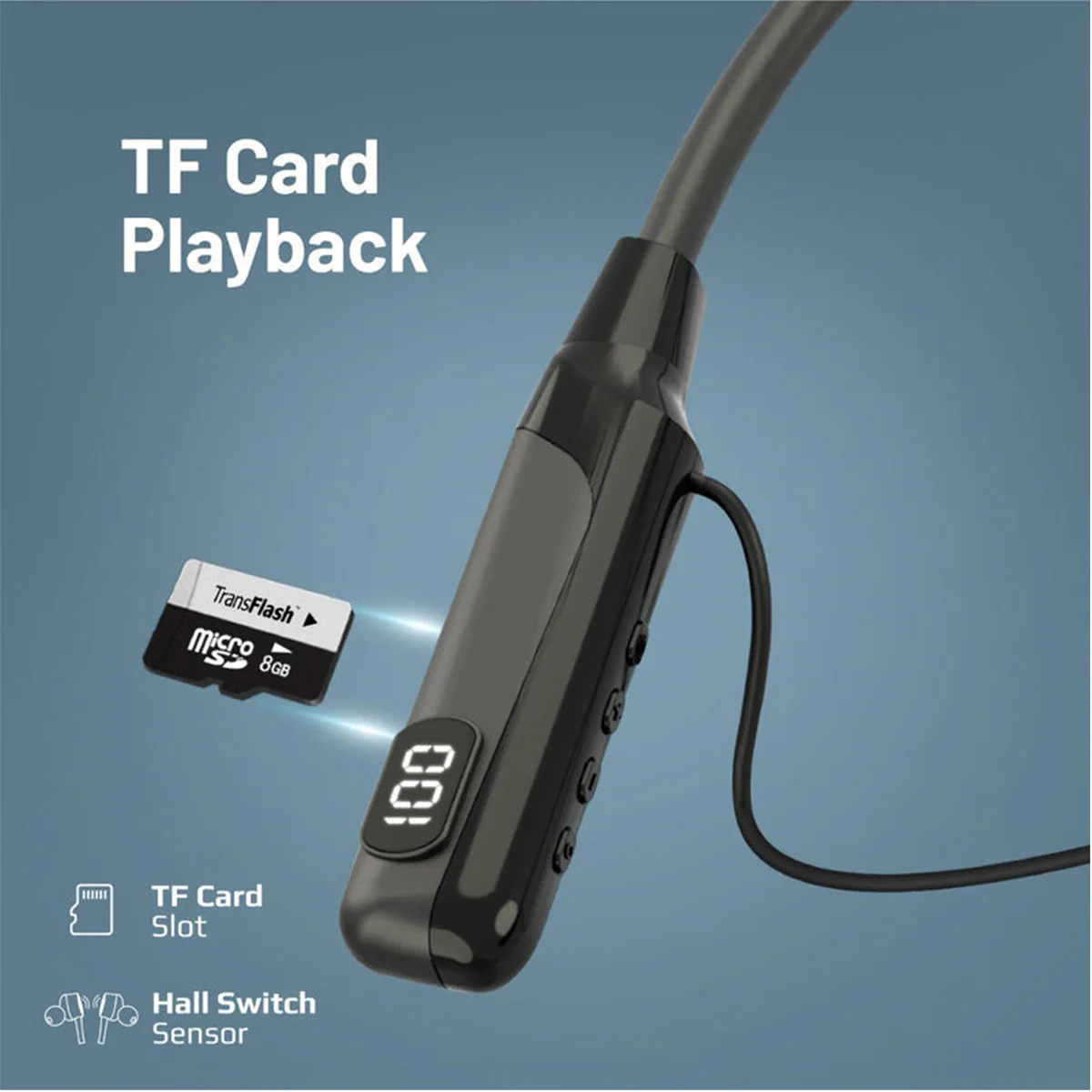 Promate Blend High-Definition Dynamic Wireless Neckband Earphones with TF Card Slot (Black) - Image 4