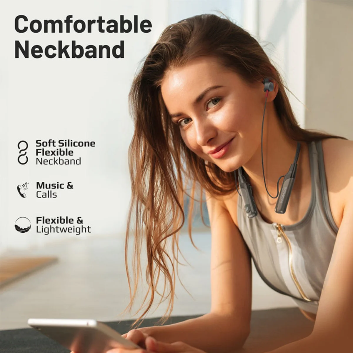 Promate Blend High-Definition Dynamic Wireless Neckband Earphones with TF Card Slot (Black) - Image 7