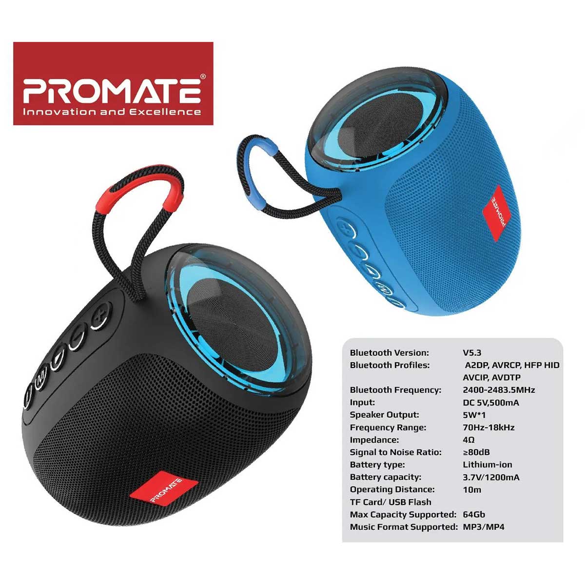 Promate Capsule-3 Lumiflux High-Definition Wireless Speaker - Image 4