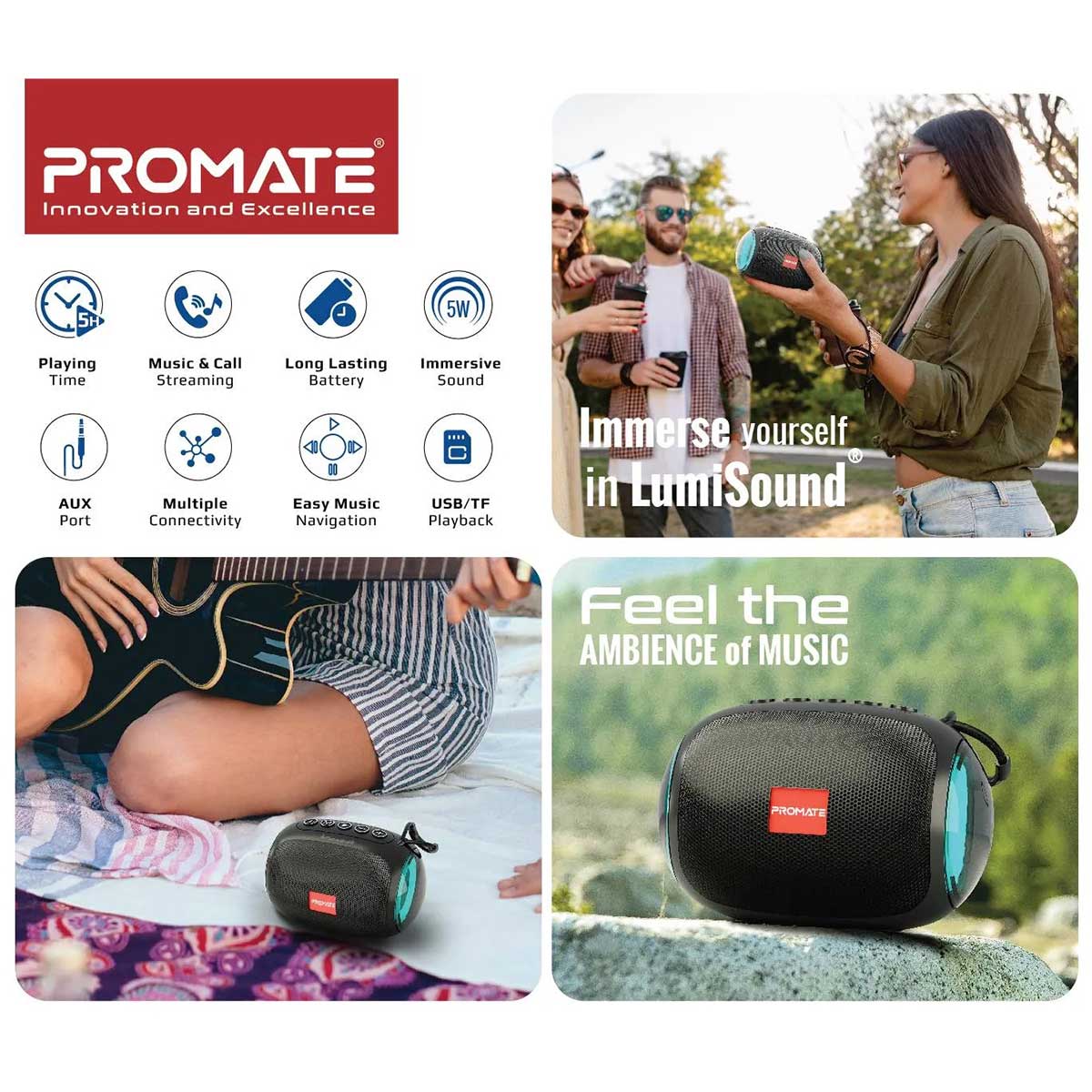 Promate Capsule-3 Lumiflux High-Definition Wireless Speaker - Image 5
