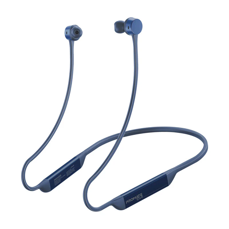Promate Civil High-Fidelity Liquid Silicone Wireless Neckband Earphones (Blue)