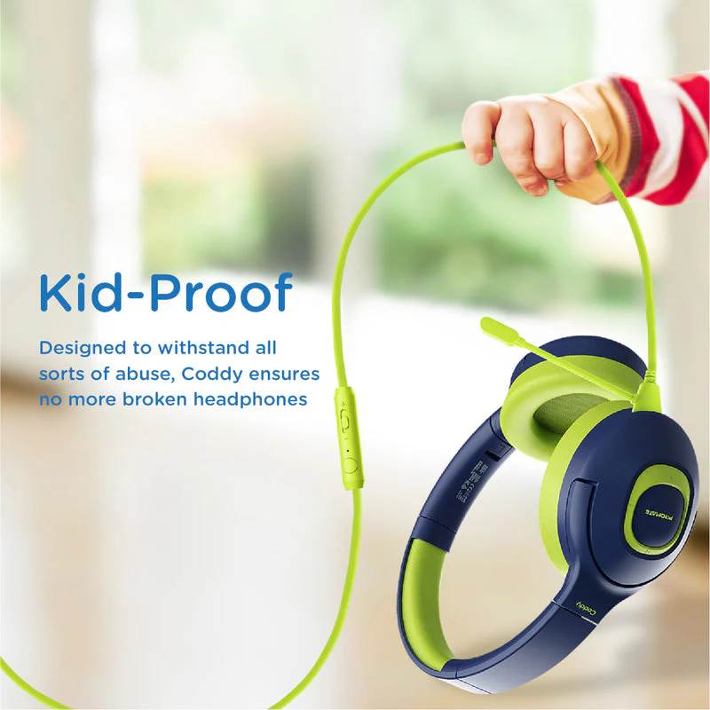 Promate Coddy Hi-Definition Safe Audio Wireless Headphone (Emerald) - Image 5