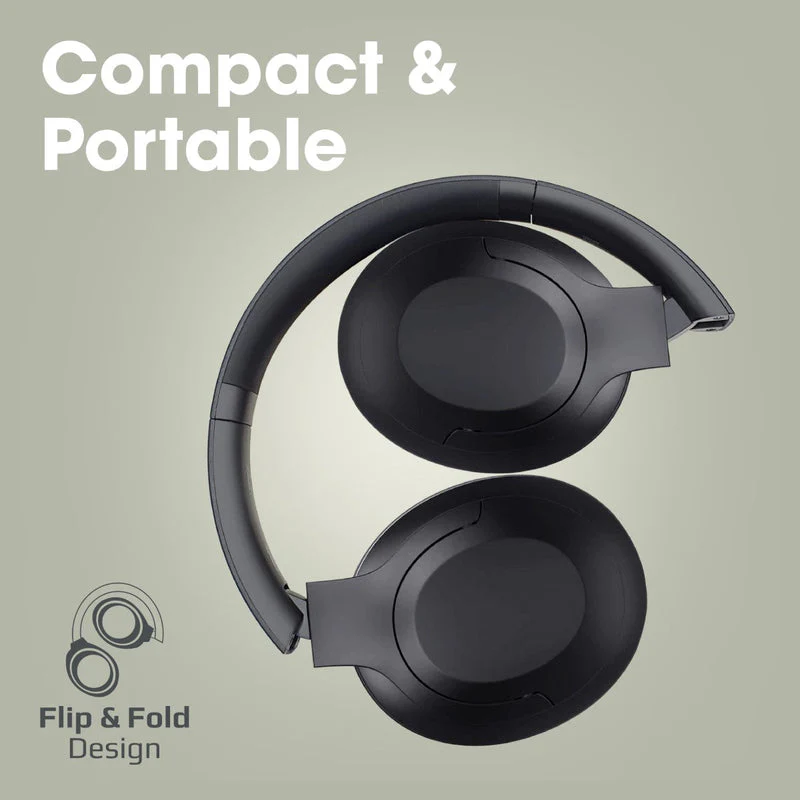 Promate Concord ANC High-Fidelity Stereo Wireless Headphones (Black) - Image 5