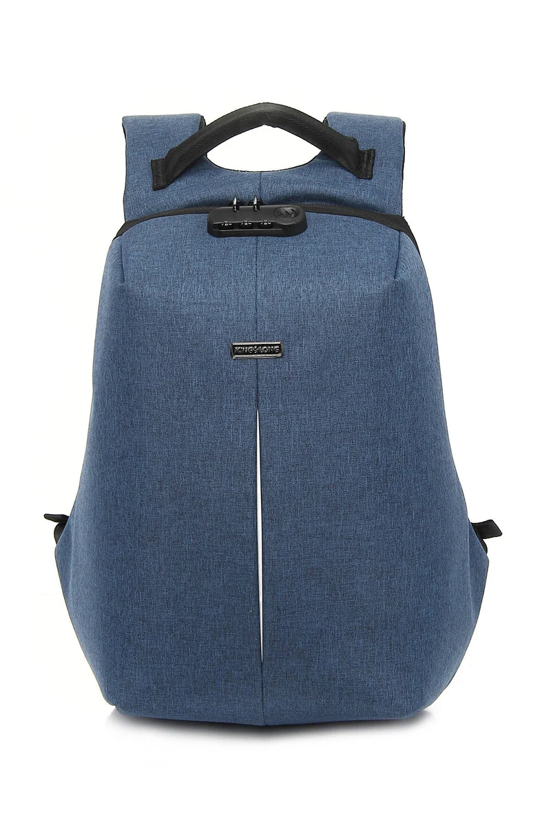 Promate Defender-16 Anti-Theft Backpack For 16” Laptop With Integrated USB Charging Port (Blue)