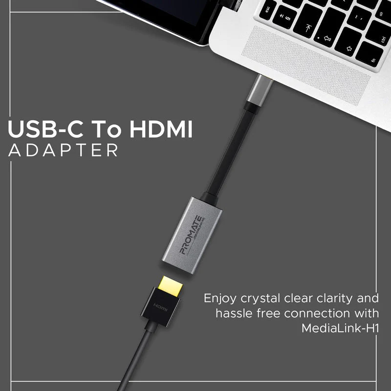 Promate MEDIALINK-H1 High Definition USB-C TO HDMI Adapter 4K UHD - Image 7