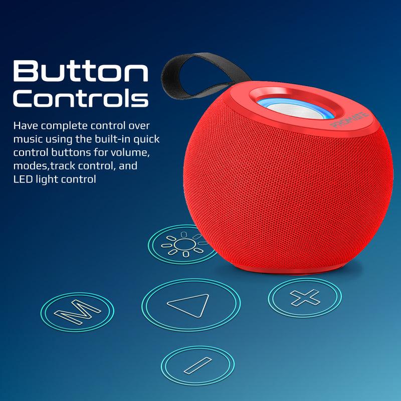 Promate Juggler Lumiflux Wireless High-Definition Speaker (Red) - Image 4
