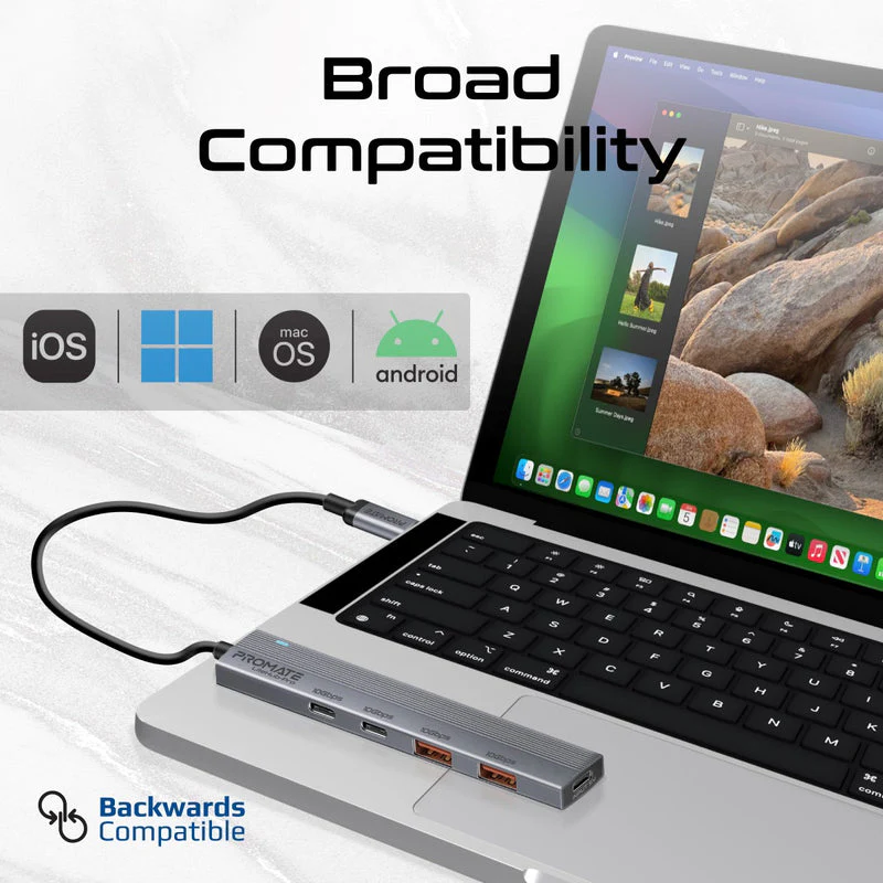 Promate LiteHub-Pro Multi-Port 10Gbps USB-C Data Hub - Image 6