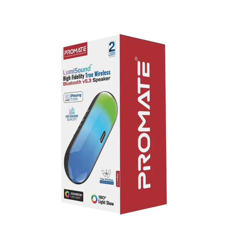 Promate LumiBar LumiSound High Fidelity True Wireless Bluetooth v5.3 Speaker - Image 10