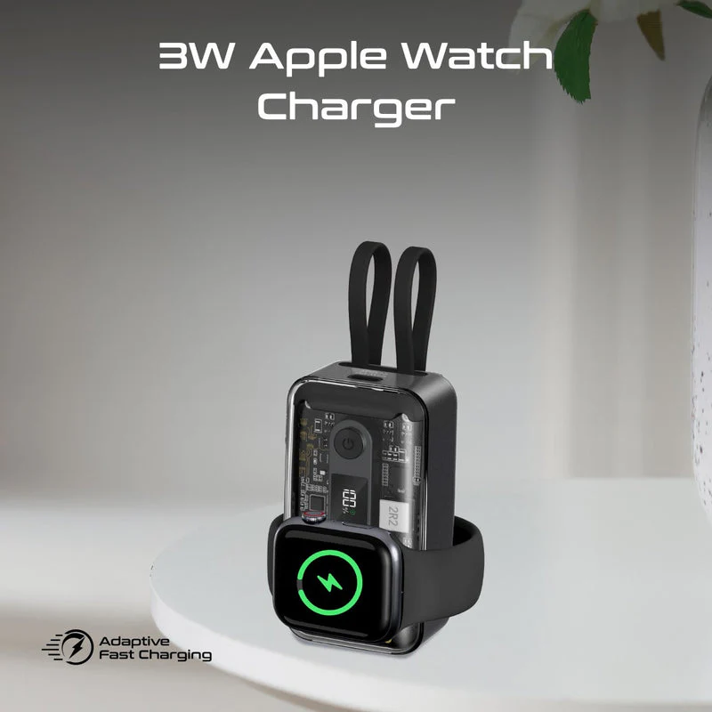 Promate Mavrix 10000MAH 35W Power Delivery Apple iPhone & Watch fast Charging Power Bank with USB-C & Lightning Cable (Black) - Image 5