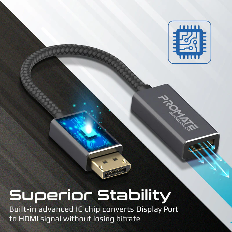 Promate MediaLink-DP 4K@60Hz High Definition DisplayPort to HDMI Adapter - Image 6