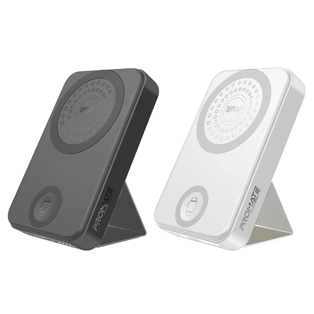 Promate Powermag-Trio 10000MAH Supercharge Magsafe Compatible And Apple Watch Wireless Charging Power Bank (Black, White)