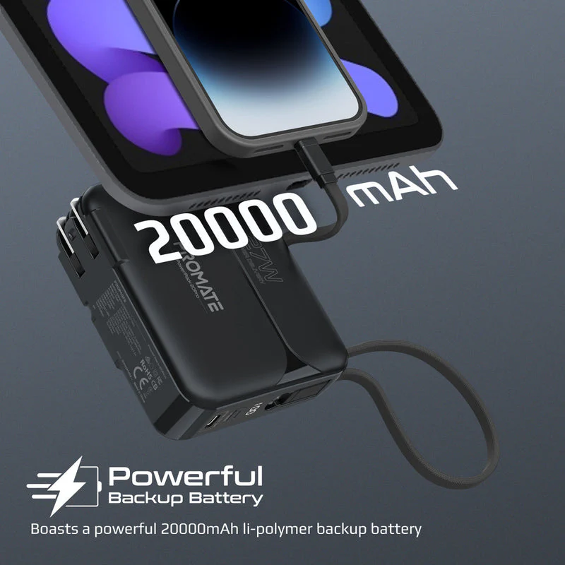 Promate Powerpack-20PRO Ultra-Compact 20000MAH Power Bank W/ AC Charger - Image 8