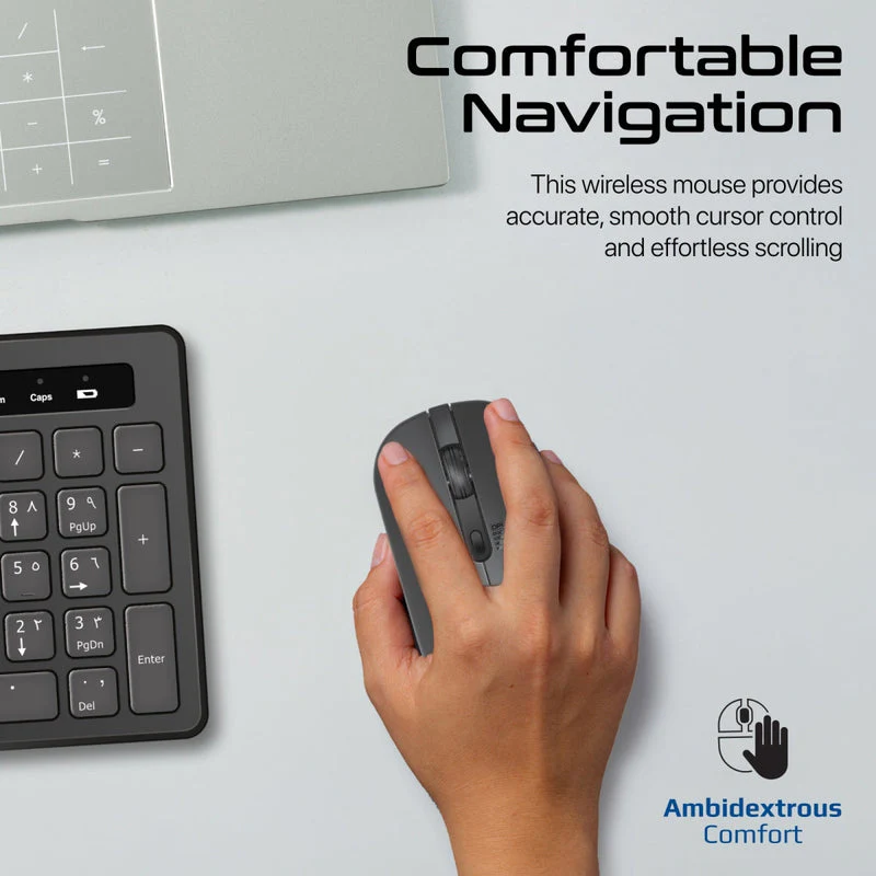 Promate ProCombo-13 Sleek Profile Full-Size Wireless Keyboard & Mouse (Black) - Image 4