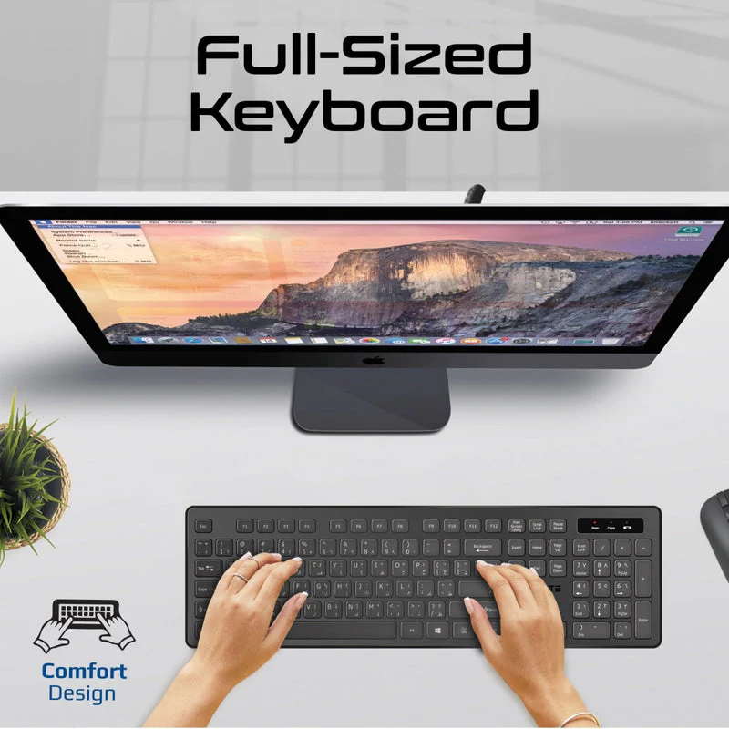 Promate ProCombo-13 Sleek Profile Full-Size Wireless Keyboard & Mouse (Black) - Image 5