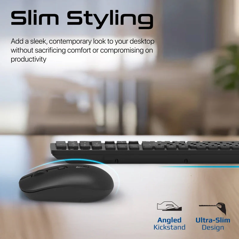 Promate ProCombo-13 Sleek Profile Full-Size Wireless Keyboard & Mouse (Black) - Image 6