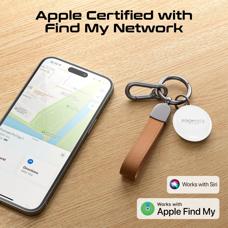 Promate ProTag-1 Ultra-Compact Smart Precision Tracking Wireless Tag for Apple Find My App. (White) - Image 3