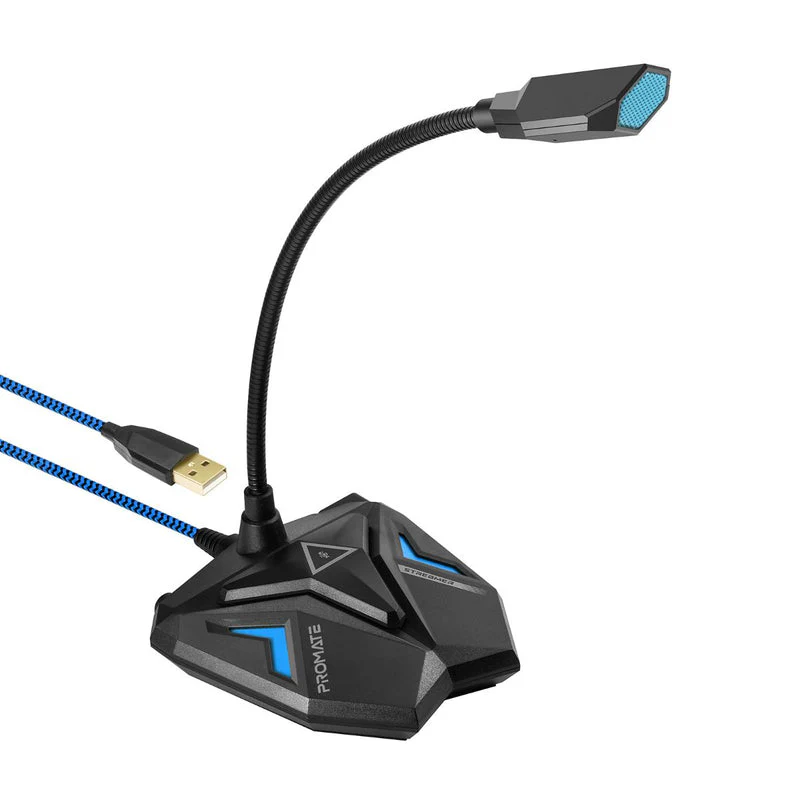 Promate Streamer High Definition USB Gaming Microphone (Blue)
