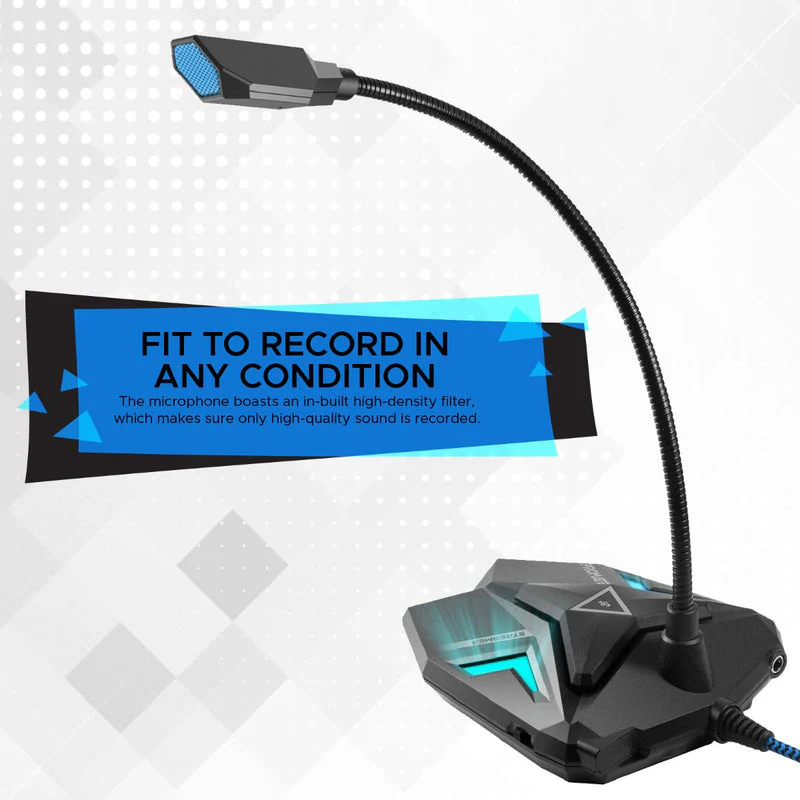 Promate Streamer High Definition USB Gaming Microphone (Blue) - Image 2
