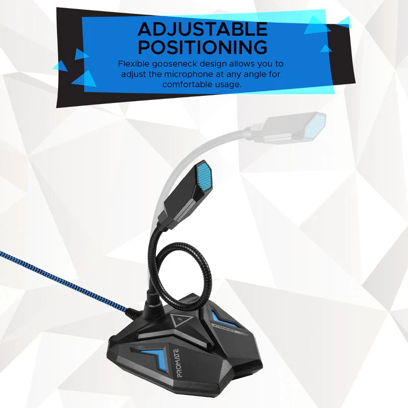 Promate Streamer High Definition USB Gaming Microphone (Blue) - Image 3