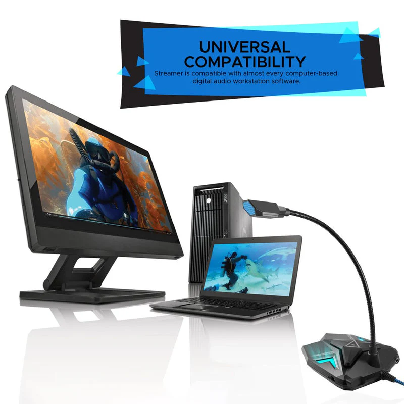 Promate Streamer High Definition USB Gaming Microphone (Blue) - Image 4