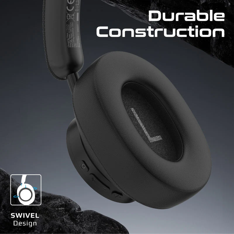 Promate Takt High Fidelity Over-Ear Stereo Wireless Headphones (Black, White) - Image 8