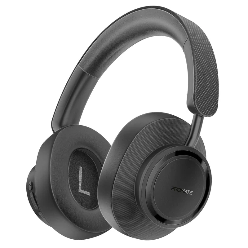 Promate Takt High Fidelity Over-Ear Stereo Wireless Headphones (Black, White) - Image 9