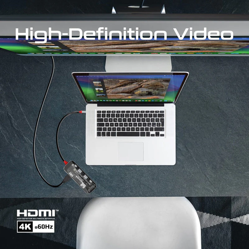 Promate TransHub-Mini 8-in 1 Transparent Ultra-Fast Multiport USB-C Hub with 100W Power Delivery - Image 6