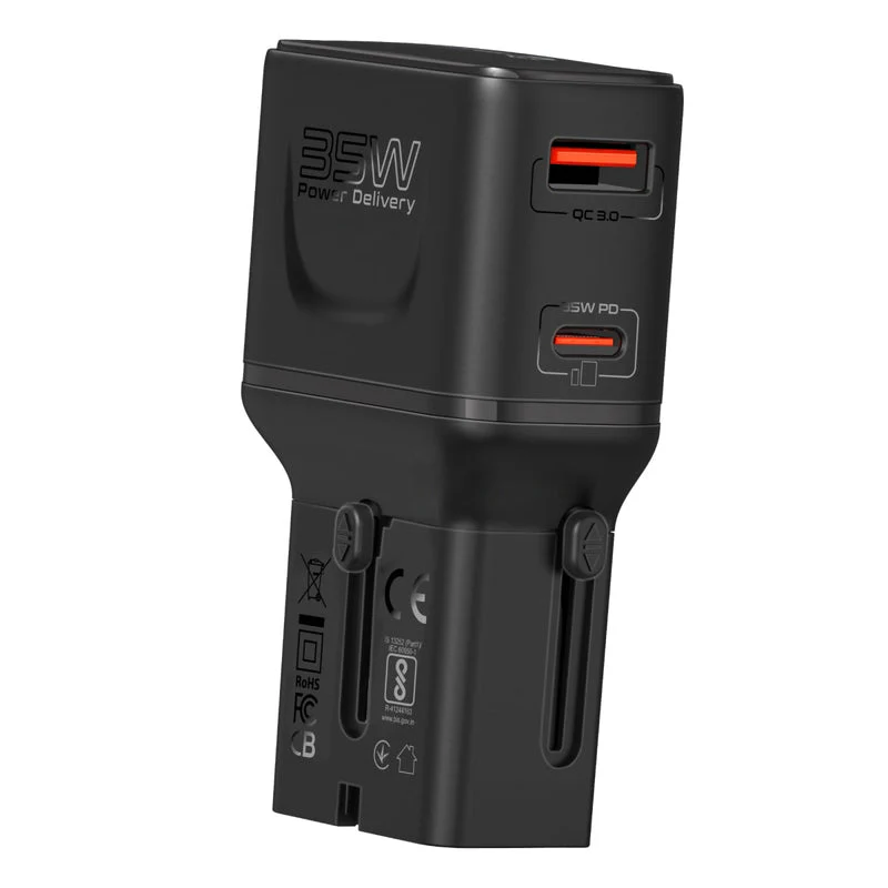 Promate TriPlug-PD35 35W Power Delivery Multi-Port Universal Travel Adapter - Image 2