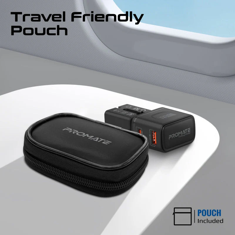 Promate TriPlug-PD35 35W Power Delivery Multi-Port Universal Travel Adapter - Image 3