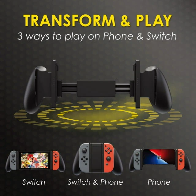 Proteus 3-in-1 JoyCon Grip for Nintendo Switch/ iPhone/ Android (Black) - Image 5