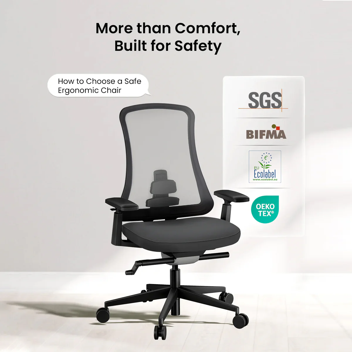 ProtoArc Flexer Pro Mesh Ergonomic Office Chair (Black, White) (CP016459, CP016460) - Image 8