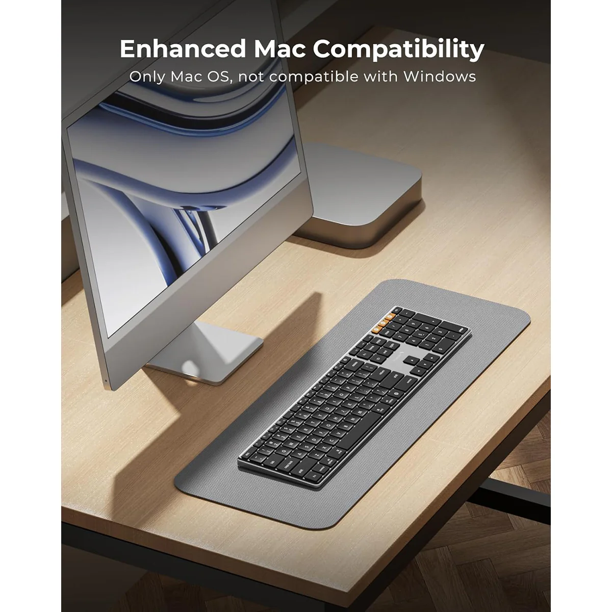 ProtoArc K110-A Full Size Backlit Aluminum Bluetooth Keyboard for Mac (Space Grey) (CP016741) - Image 9
