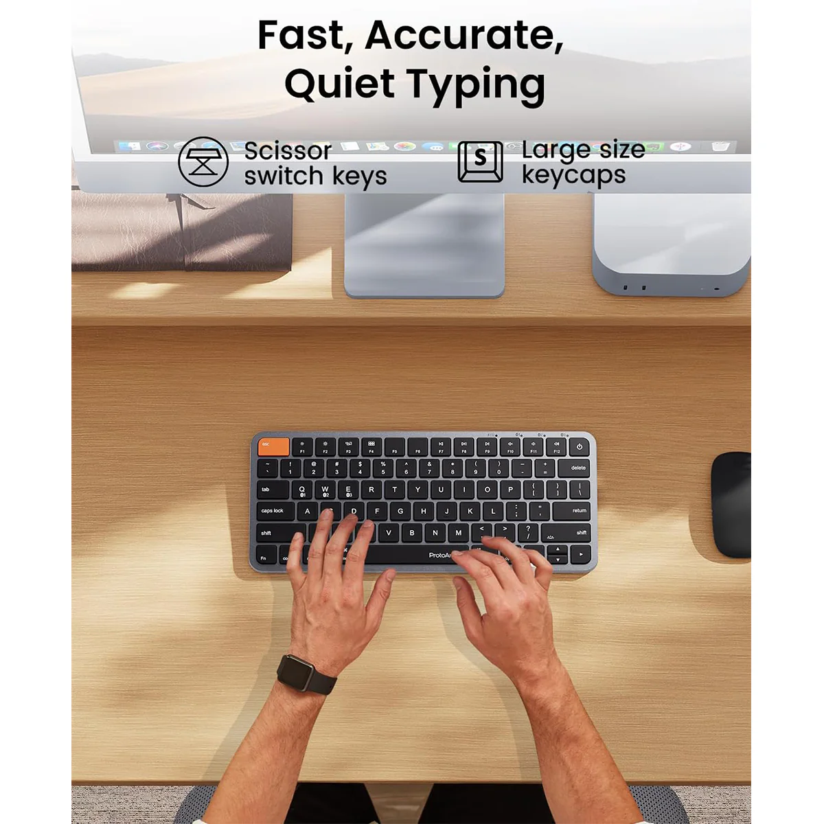 ProtoArc K90-A Multi-Device Backlit Bluetooth Mac Keyboard (Space Grey) (CP016998) - Image 6