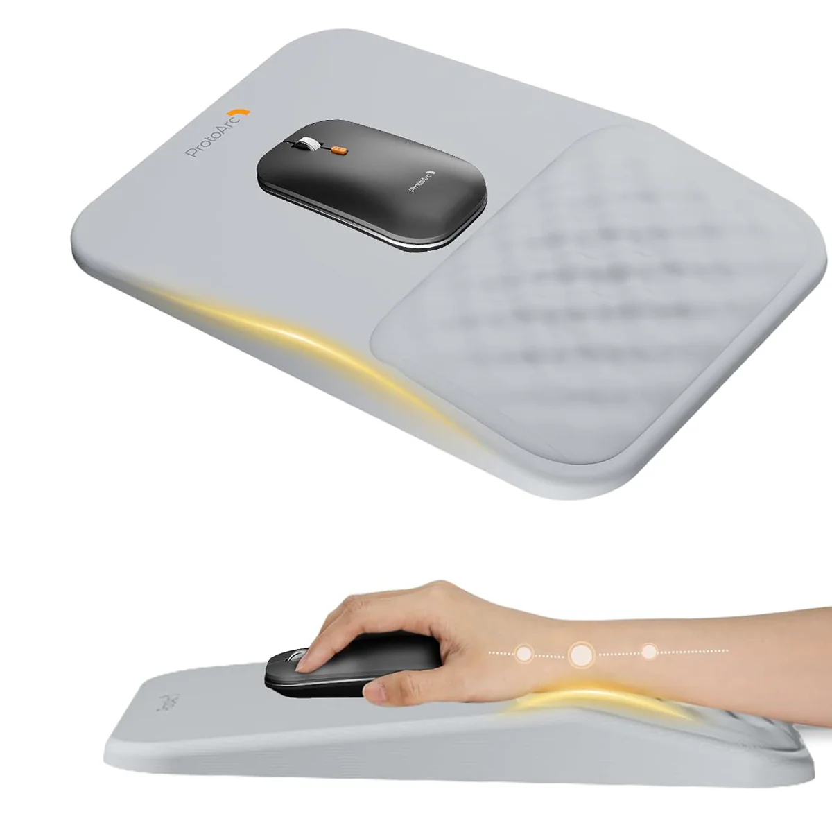 ProtoArc MP50 Ergonomic Mouse Pad with Wrist Rest (Lycra Black, Lycra Gray, Lycra Beige) - Image 9