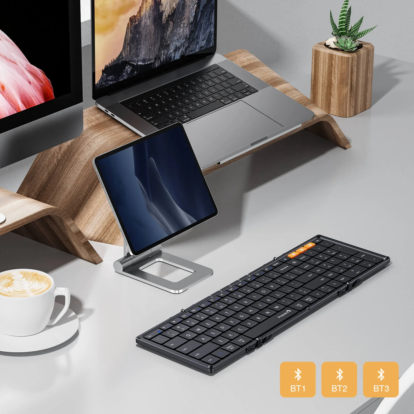 ProtoArc XK01 Foldable Full-Size Bluetooth Keyboard (Black) (CP011803) - Image 8