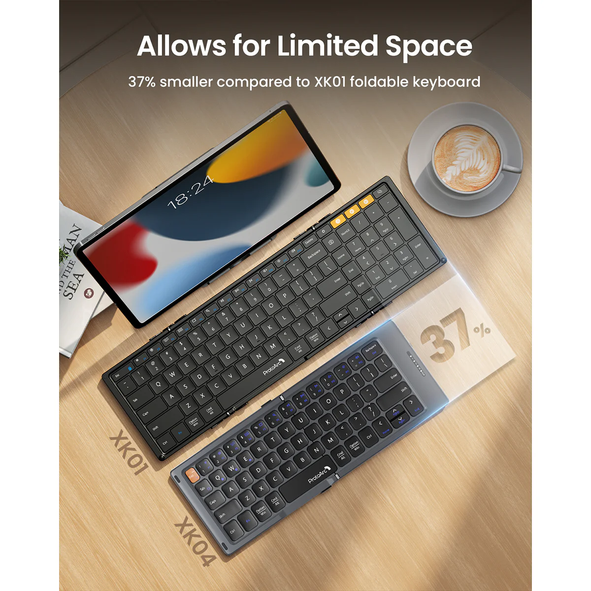 ProtoArc XK04 Foldable Compact Bluetooth Keyboard (Space Grey) (CP015548) - Image 9