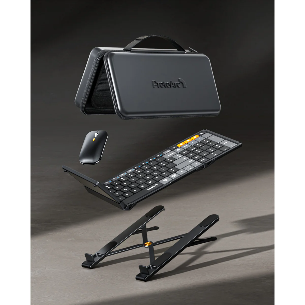 ProtoArc XKM01 CaseUp Foldable Keyboard and Mouse Combo with Laptop Stand (Black) (CP015682) - Image 10