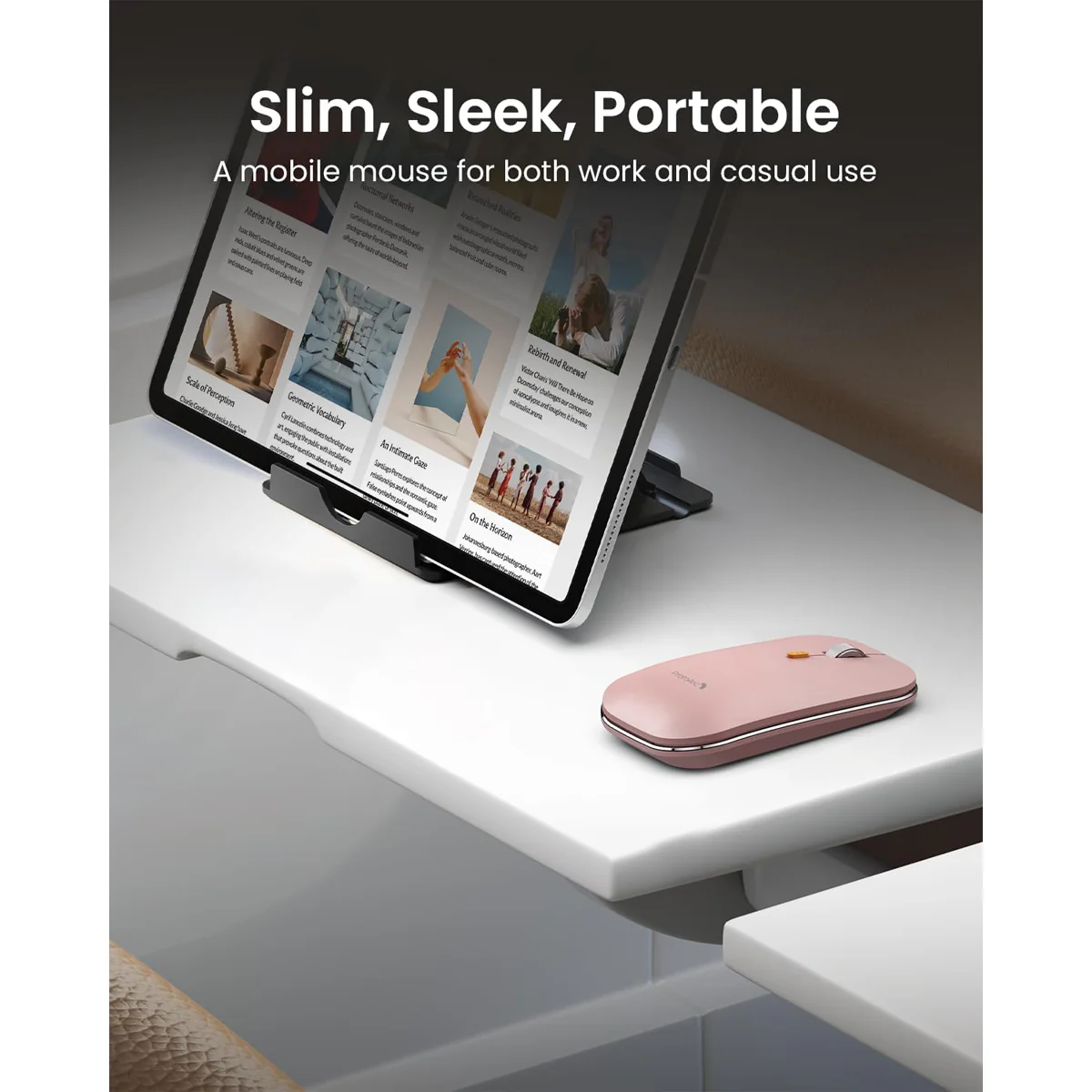 ProtoArc XKM01 Foldable Full-Size Wireless Keyboard and Mouse Combo (Pink) (CP016543) - Image 5