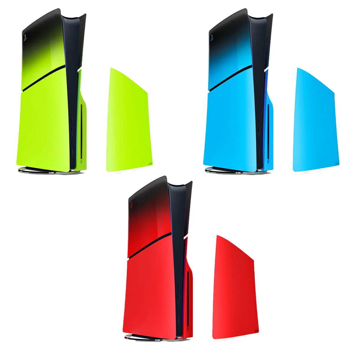 PS5 Slim Console Cover (Rhythm Blue, Remix Green, Techno Red)