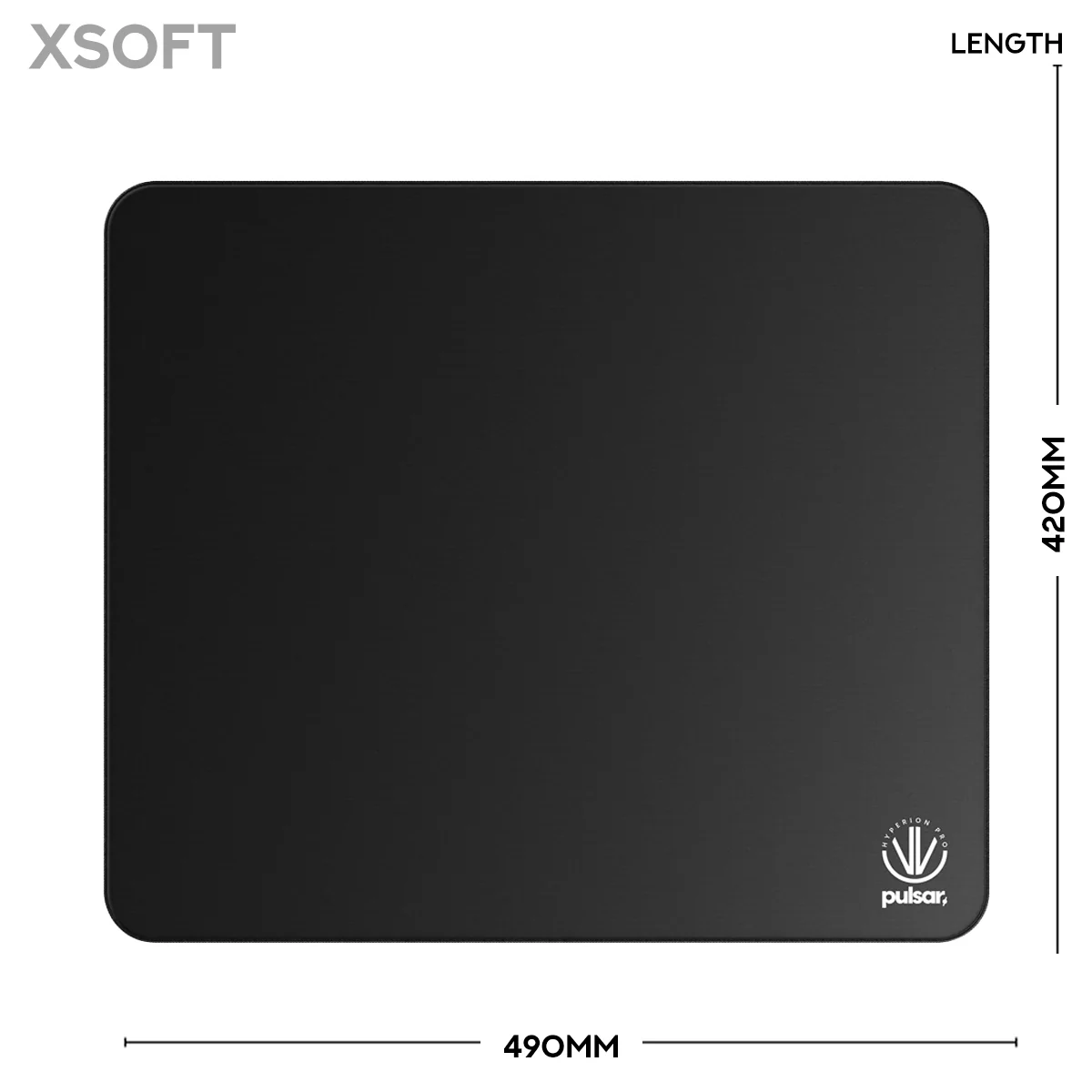 Pulsar Hyperion Pro Premium eSports Mousepad Medium Speed (Jet Black) (Soft, XSoft) [XL (490mm x 420mm x 4mm), XLSQ (500mm x 500mm x 4mm)] - Image 2