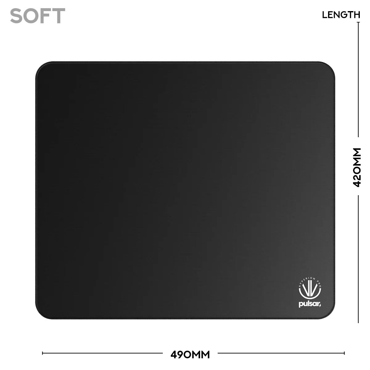 Pulsar Hyperion Pro Premium eSports Mousepad Medium Speed (Jet Black) (Soft, XSoft) [XL (490mm x 420mm x 4mm), XLSQ (500mm x 500mm x 4mm)] - Image 4